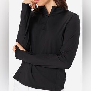 🆕🤍Mondetta Women's Black Long Three Quarter Zip Up